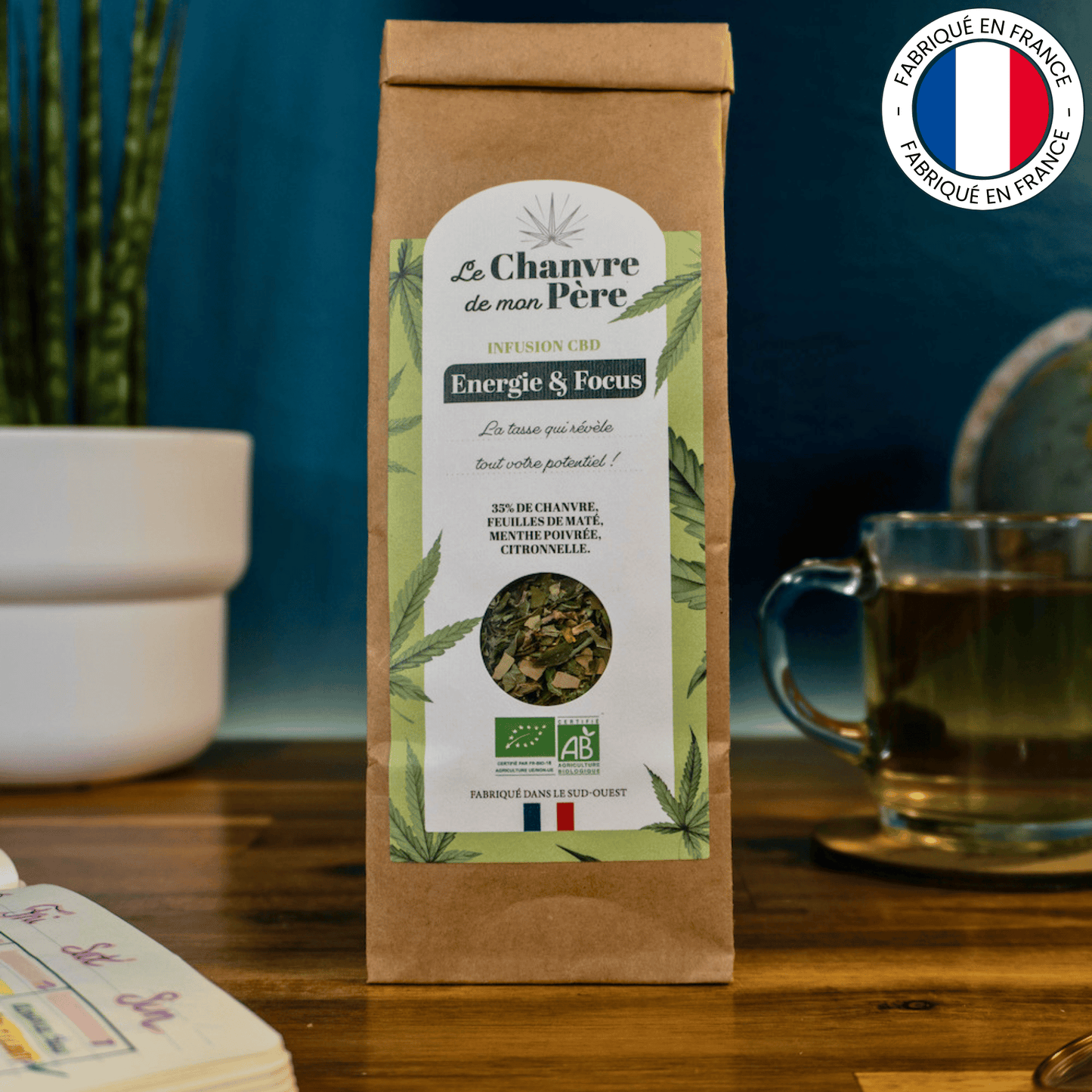 Énergie et Focus : Infusion au CBD bio (Amour de Chanvre)