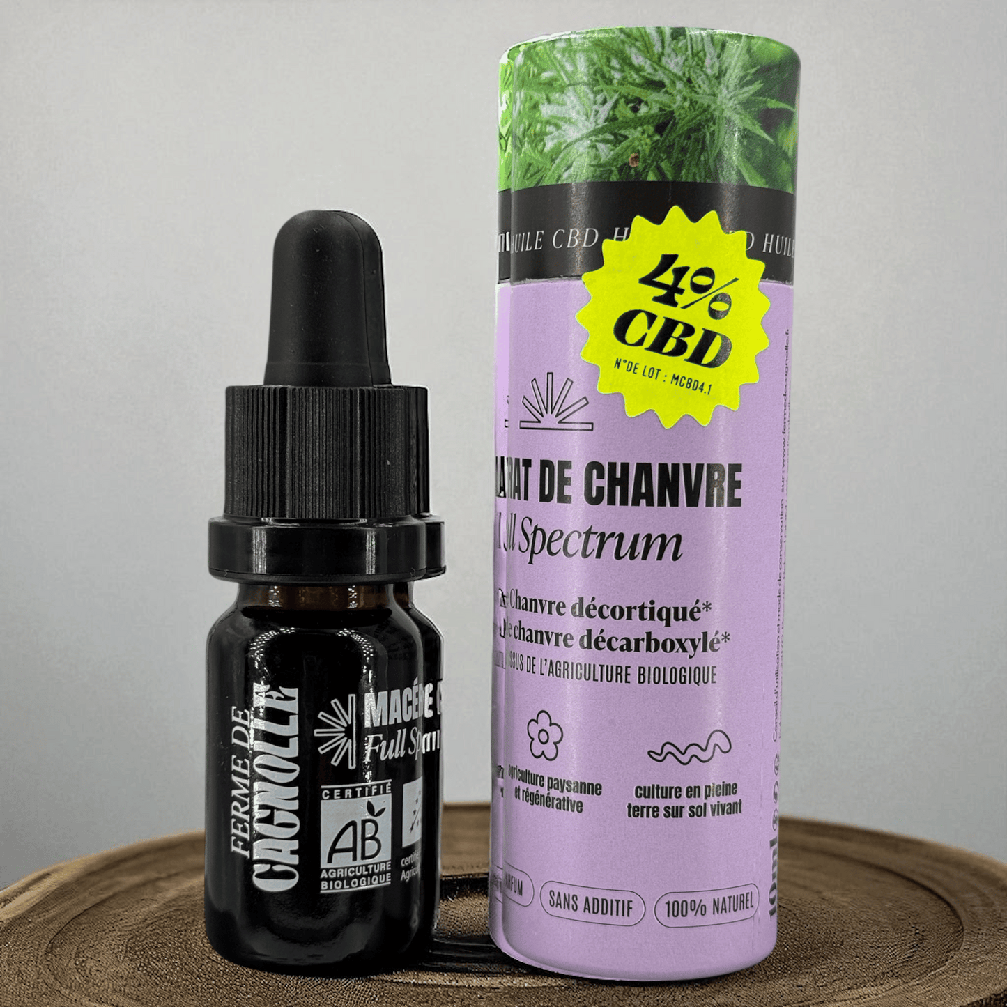 HUILE DE CBD BIO 4% (MACÉRÂT HUILEUX) - SPECTRE COMPLET