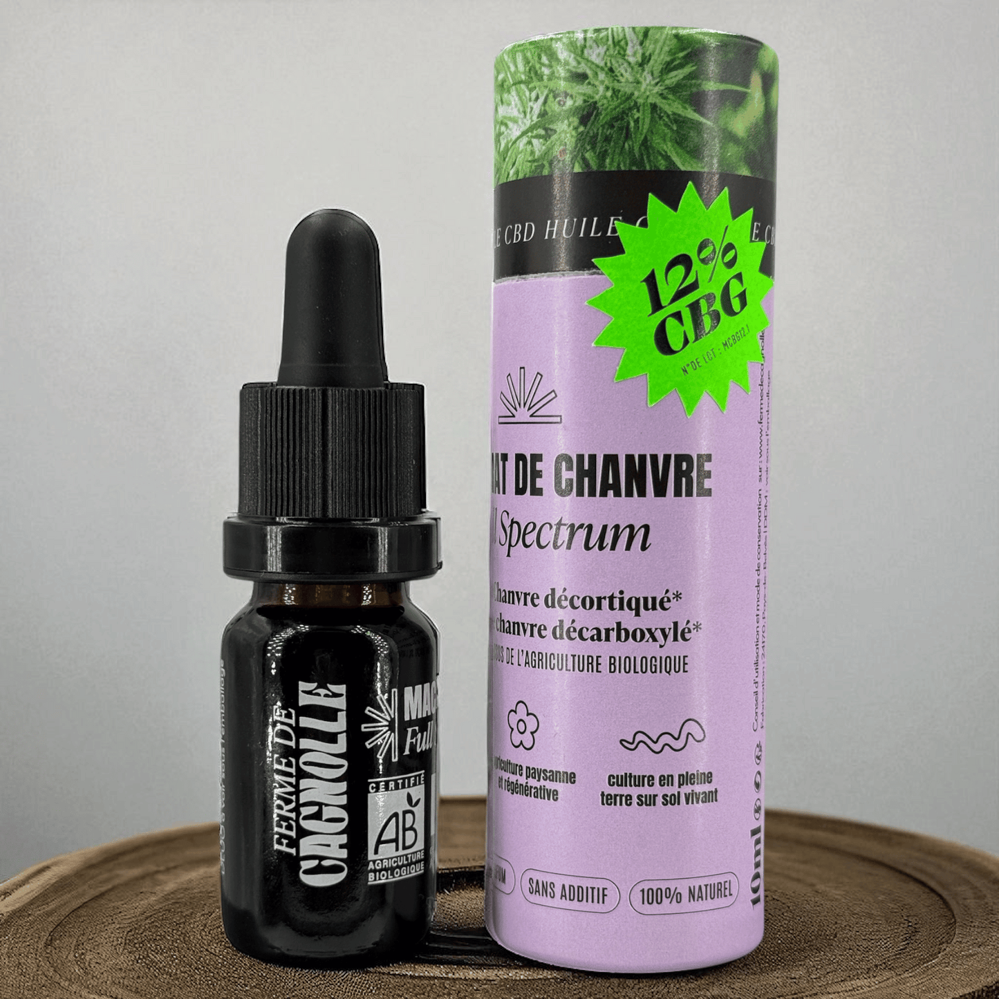 HUILE DE CBG BIO 12% (MACÉRÂT HUILEUX) - SPECTRE COMPLET