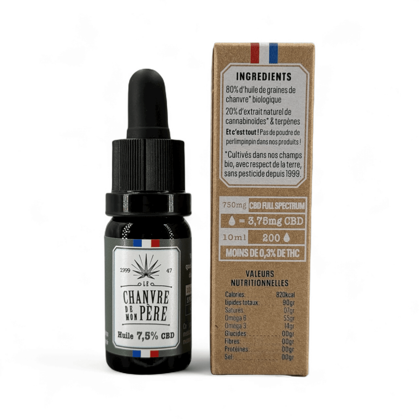 ACEITE DE CBD ORGÁNICO 7.5% - ESPECTRO COMPLETO