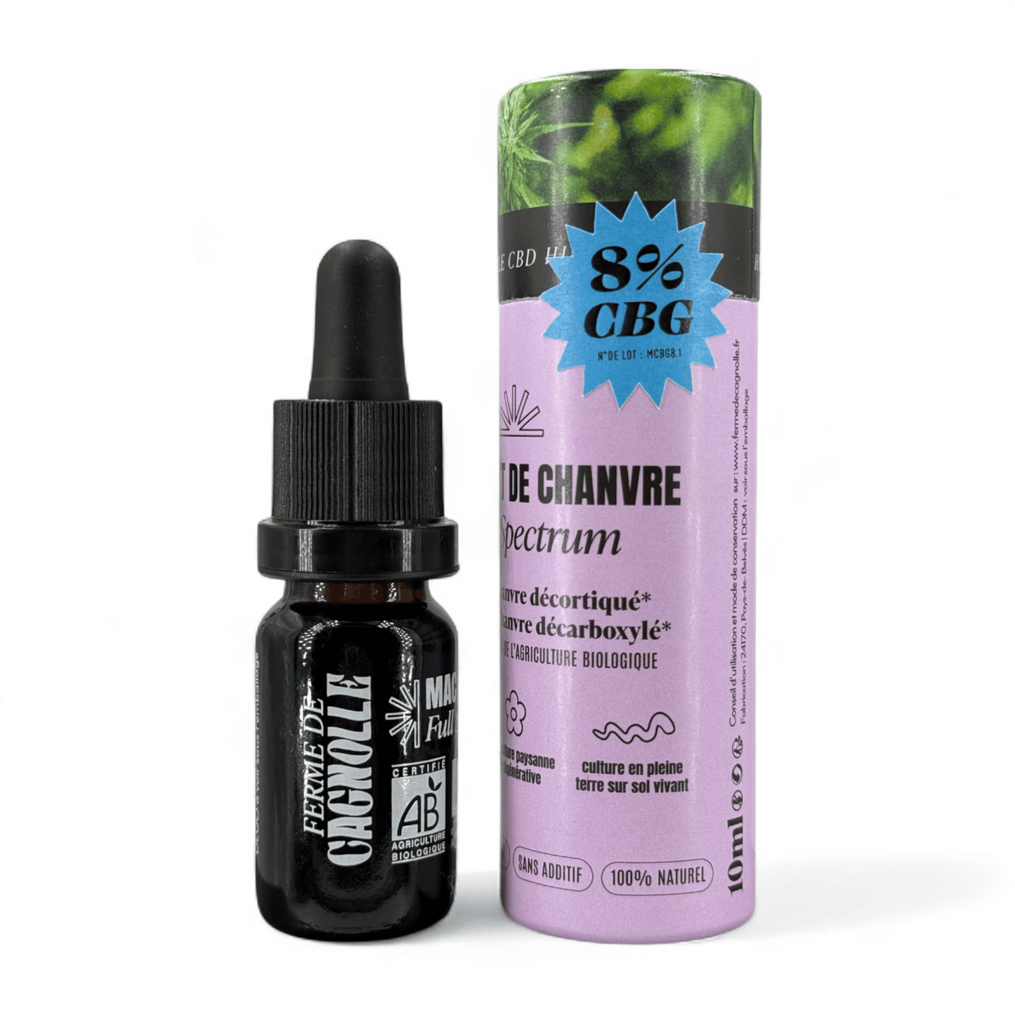 ACEITE DE CBG ORGÁNICO 8% (MACERADO ACEITOSO) - ESPECTRO COMPLETO