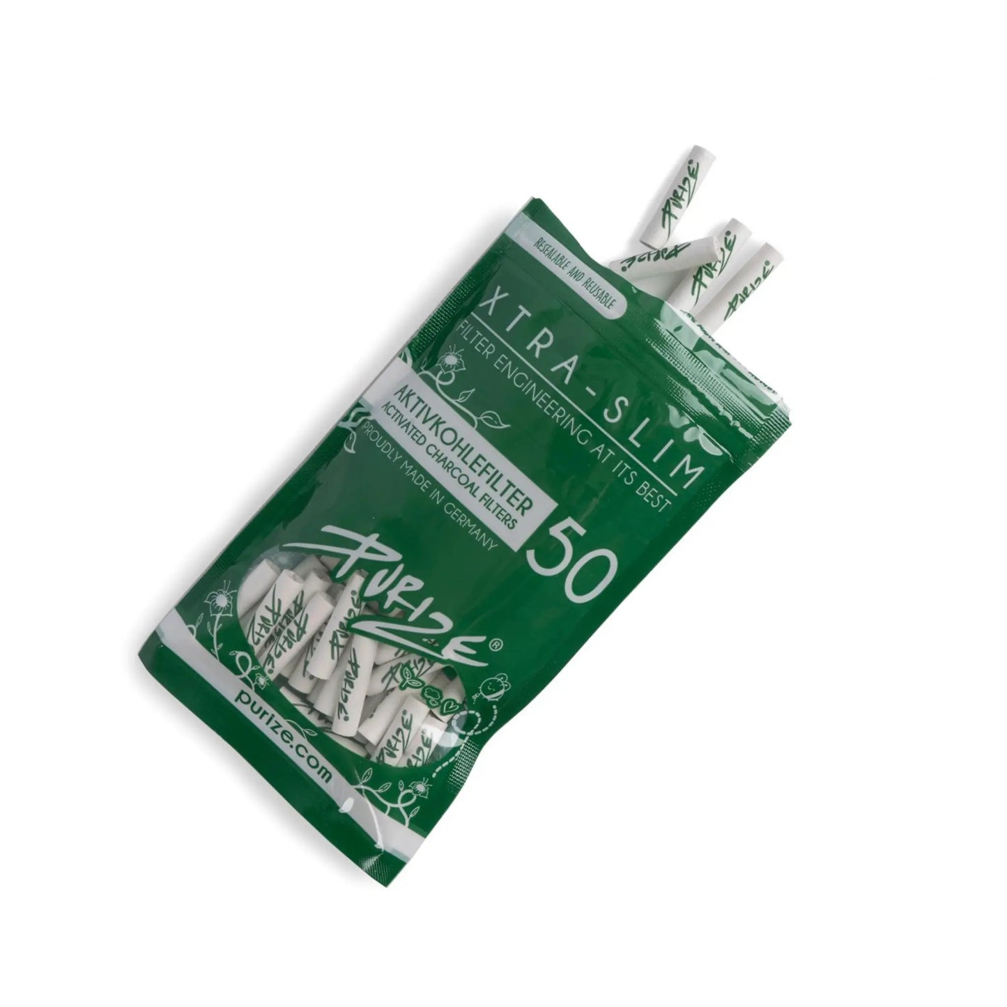 FILTRE JOINT CBD PURIZE® AU CHARBON ACTIF ET EXTRA SLIM - X50 Purize