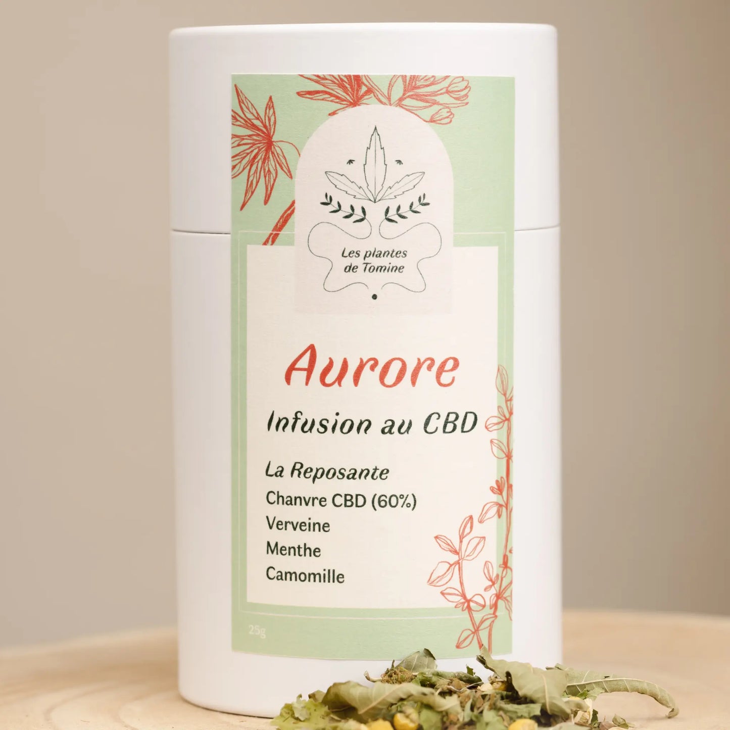AURORE - INFUSION 100% FRANÇAISE AU CBD BIO les plantes de tomine
