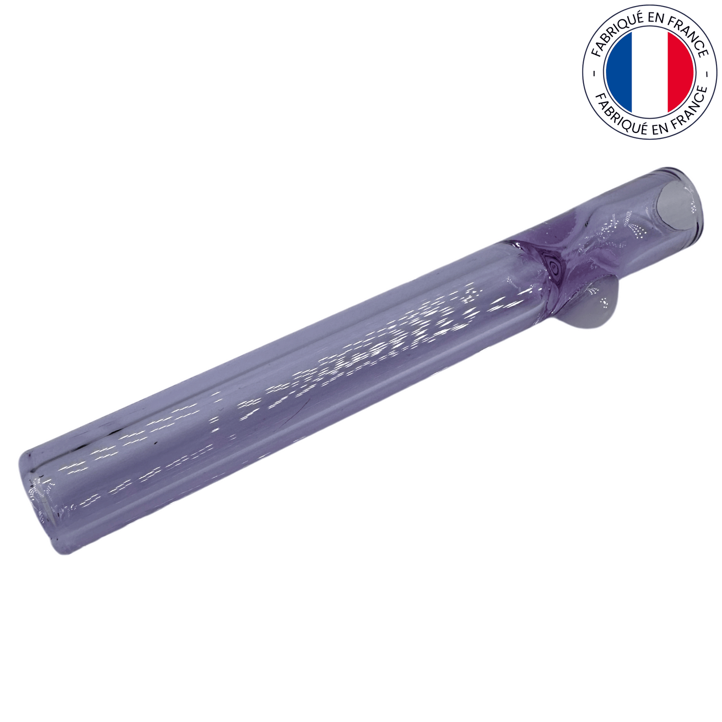 Chillum artisanal en verre soufflé - Violet