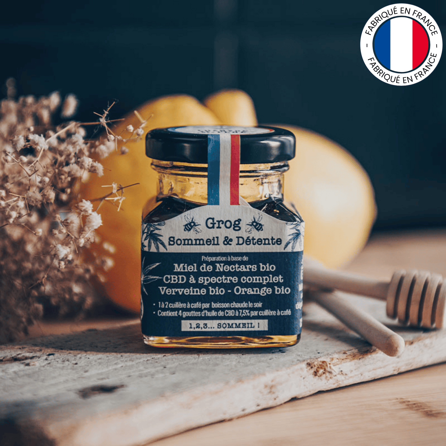 Grog Sommeil et Détente - Miel au CBD (Amour de Chanvre)