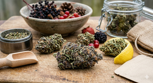 Illustration de la fleur de CBD Purple Haze