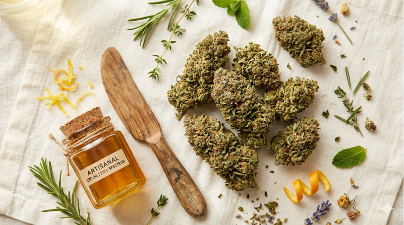 Illustration représentative de l'usage du CBD en cuisine