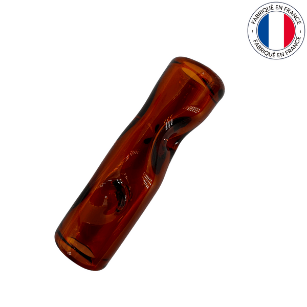 Embout de filtre torsadé en verre réutilisable – Couleur « Rainbow Sherbet » – 7 trous – 10 mm x 30 mm – Rouge, jaune, bleu, violet et blanc – Embout buccal réutilisable multicolore (1 pièce
