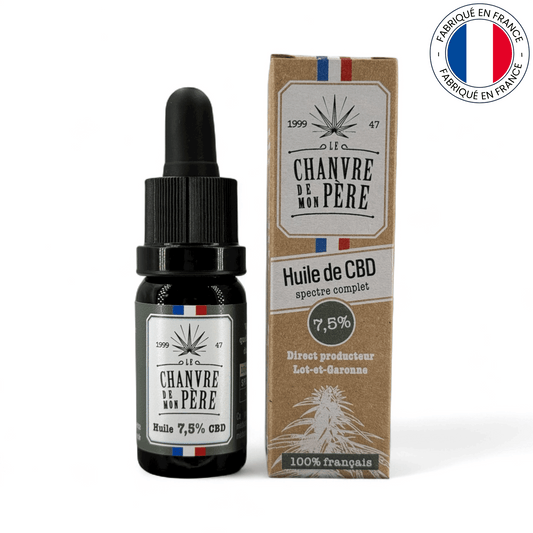 Huile de CBD bio 7,5% - Spectre complet (Amour de Chanvre)