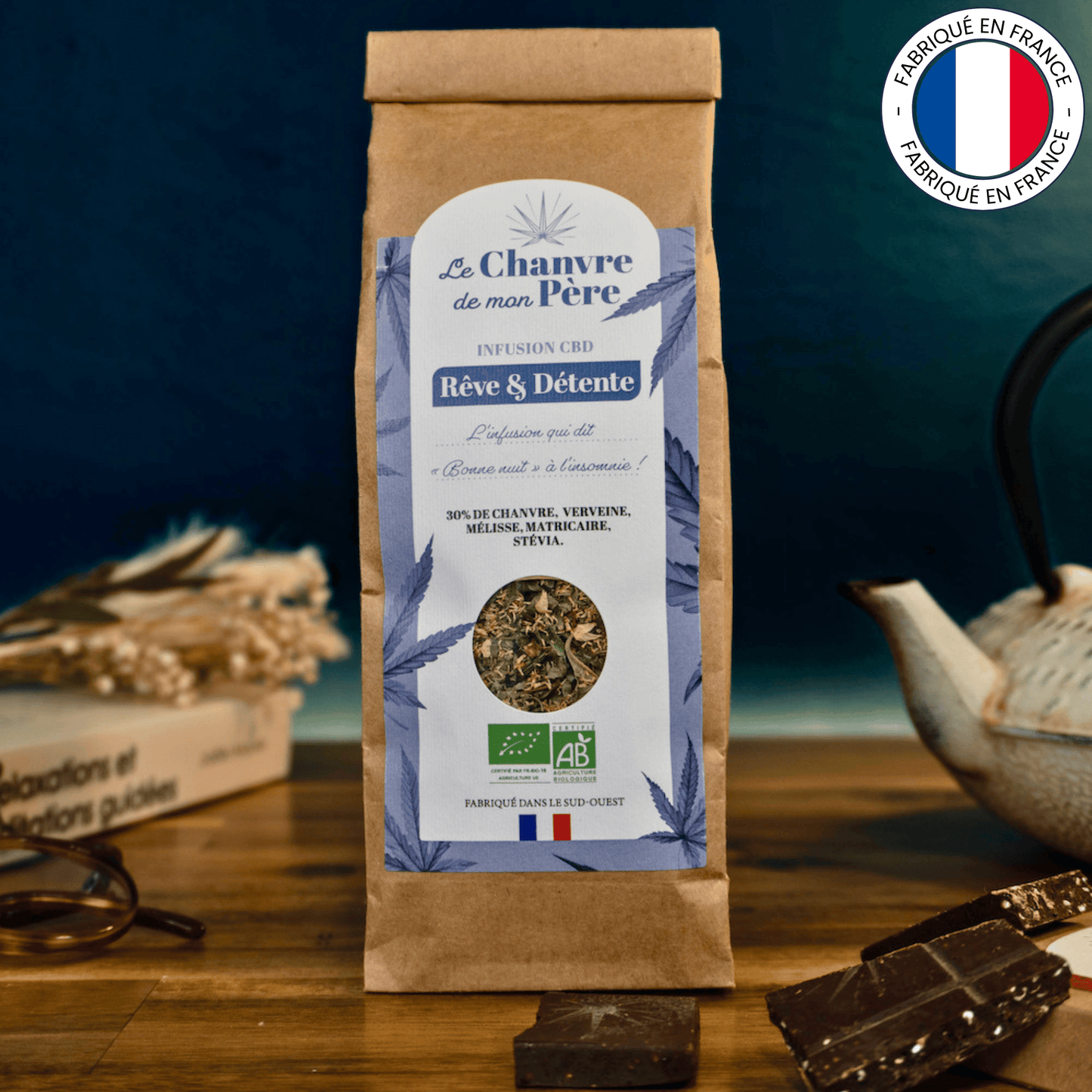 Rêve et Détente : Infusion au CBD bio (Amour de Chanvre)