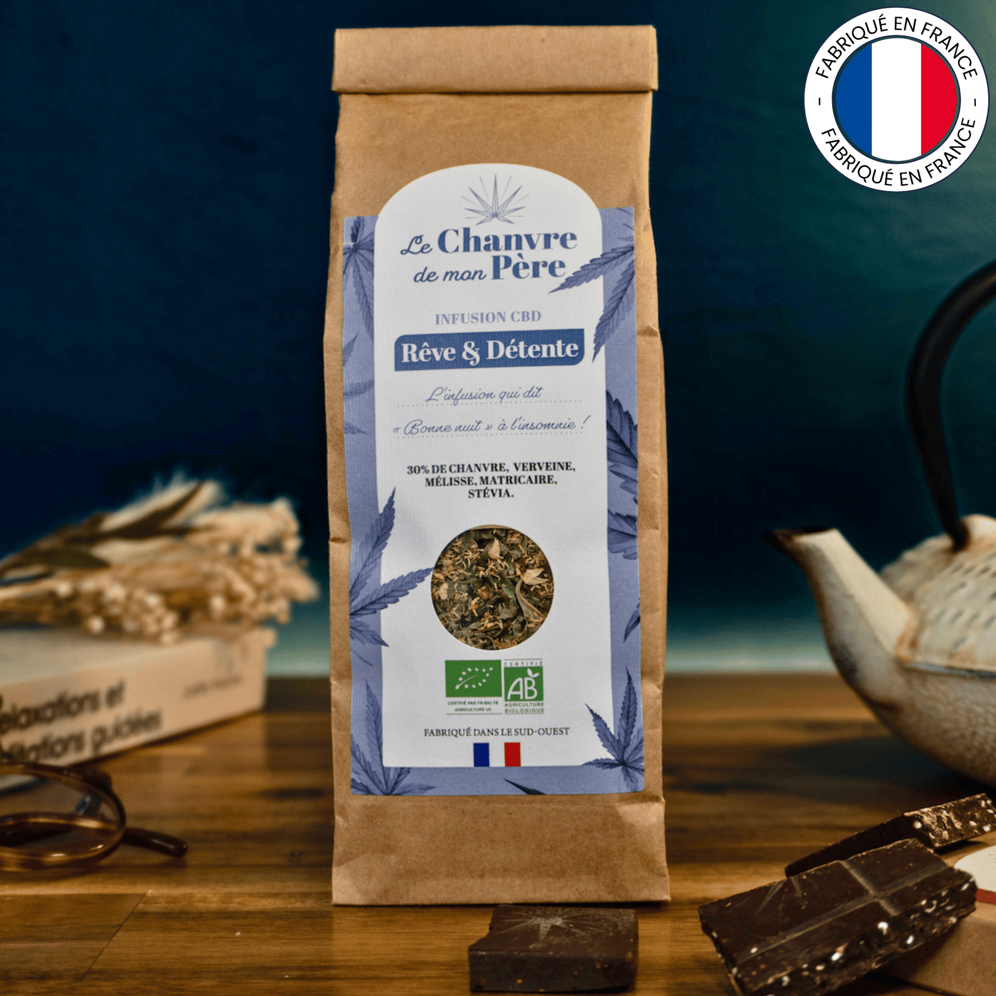 Rêve et Détente : Infusion au CBD bio (Amour de Chanvre)