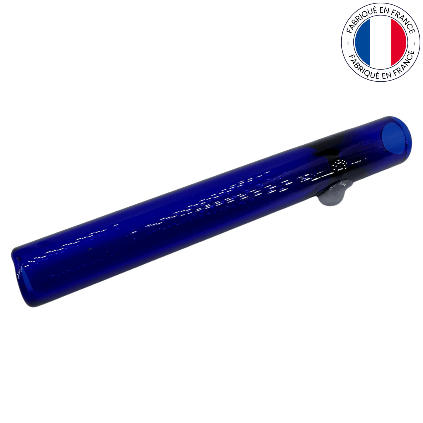 Chillum artisanal en verre soufflé - Bleu