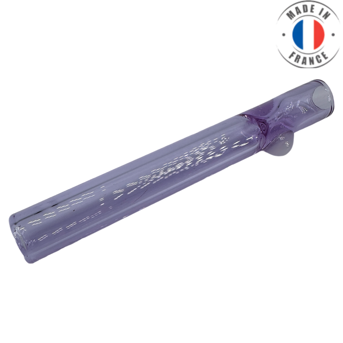 Chillum artisanal en verre soufflé - Violet