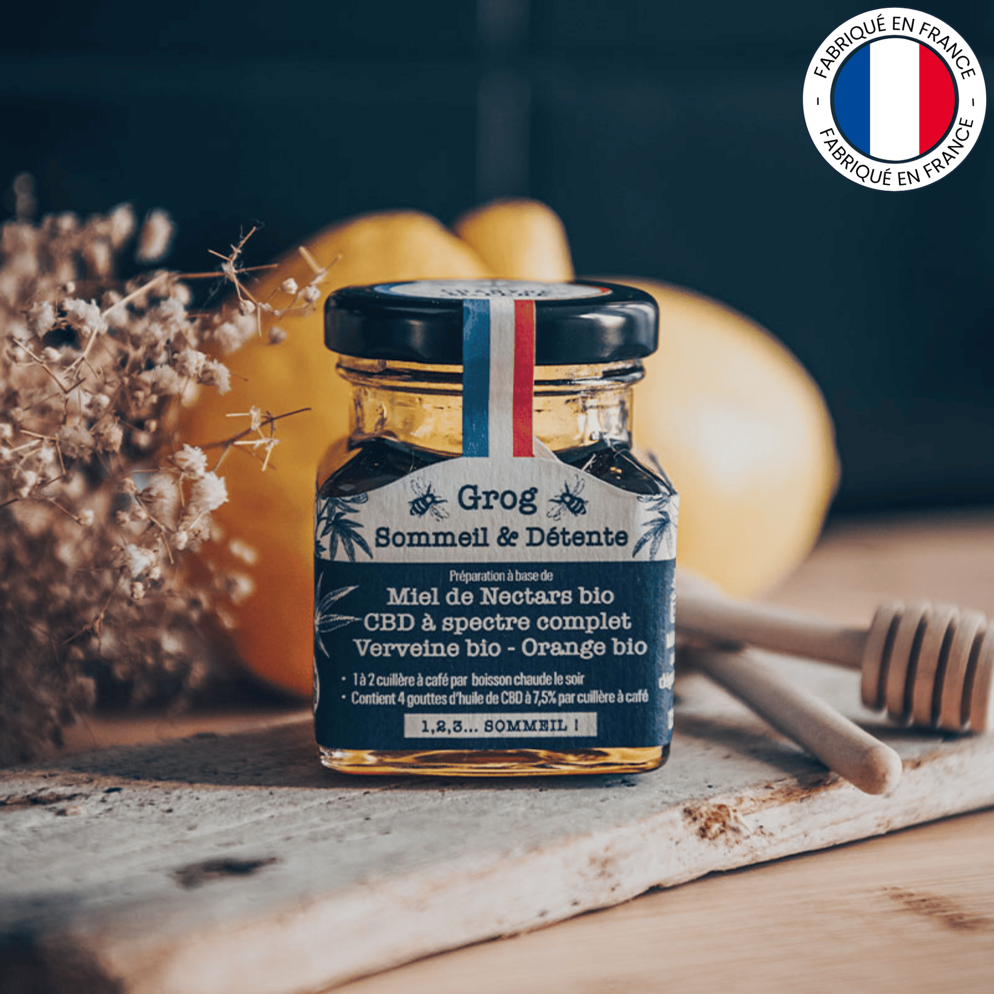 Grog Sommeil et Détente - Miel au CBD (Amour de Chanvre)