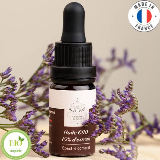 HUILE DE CBD FRANÇAISE ET BIO - SPECTRE COMPLET 15%